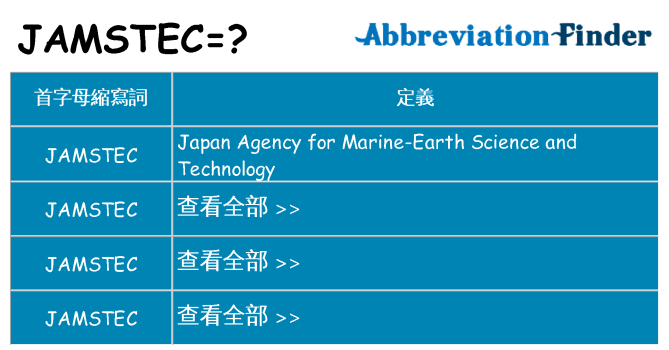 jamstec 代表什麼