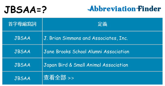 jbsaa 代表什麼