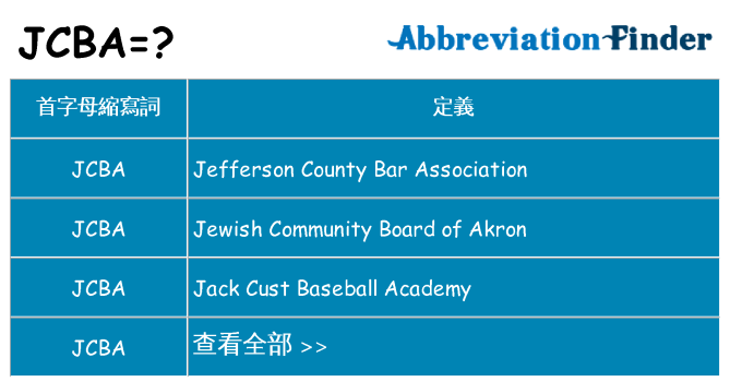 jcba 代表什麼