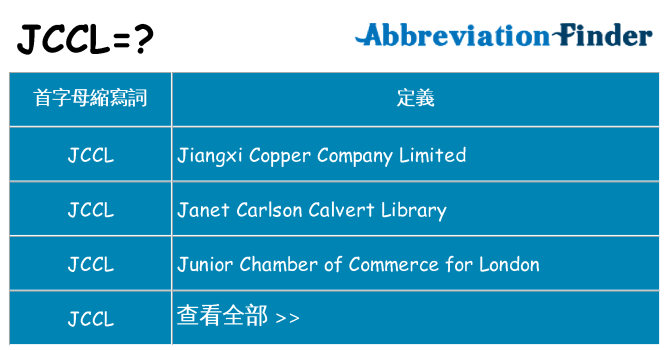 jccl 代表什麼