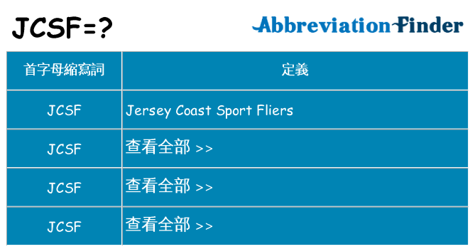 jcsf 代表什麼