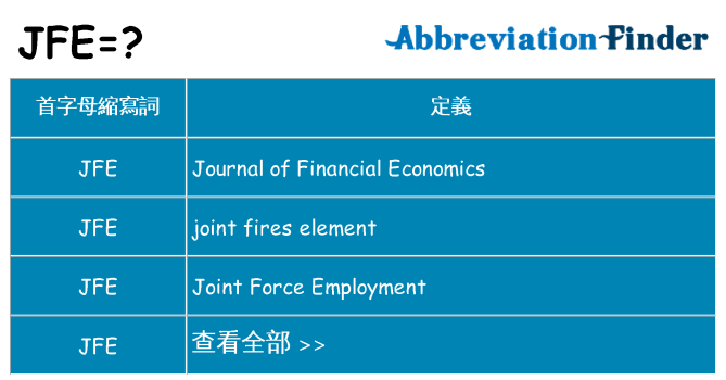 jfe 代表什麼
