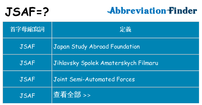 jsaf 代表什麼