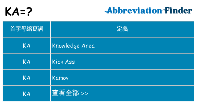 ka 代表什麼