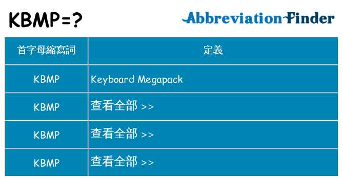 kbmp 代表什麼