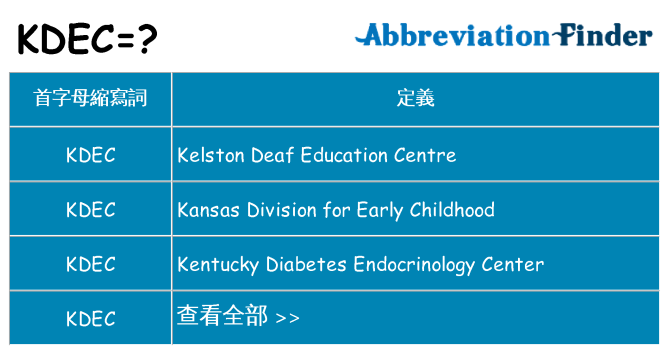 kdec 代表什麼