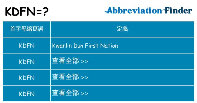kdfn 代表什麼