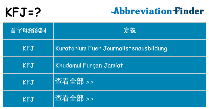 kfj 代表什麼