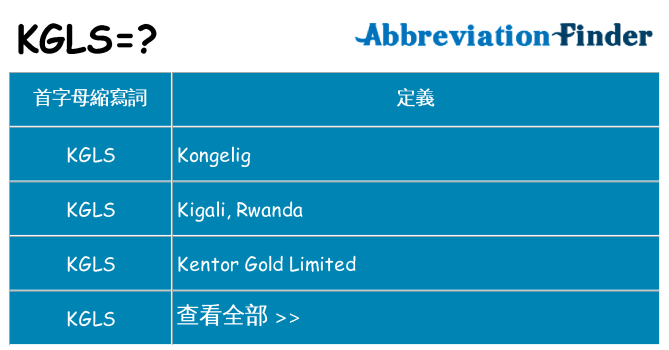 kgls 代表什麼