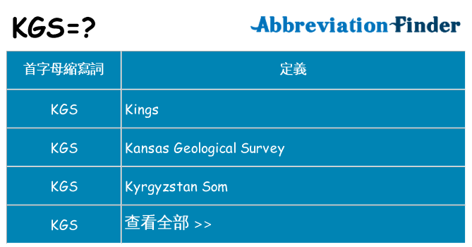 kgs 代表什麼