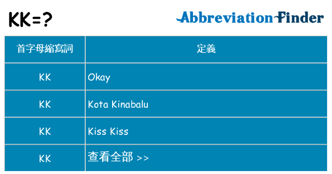kk 代表什麼