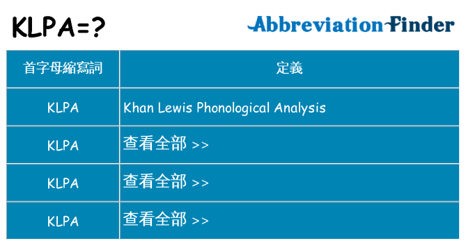 klpa 代表什麼