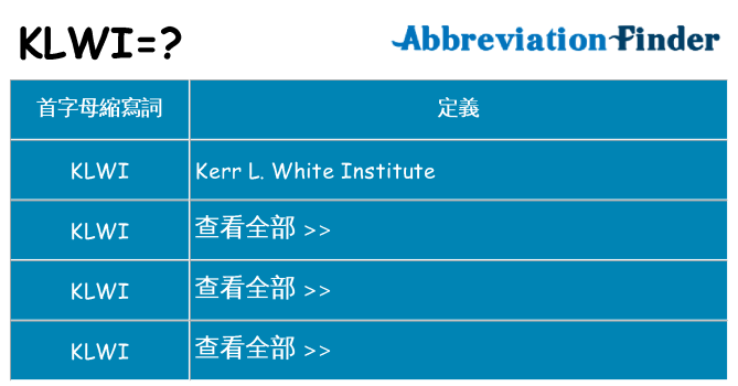 klwi 代表什麼