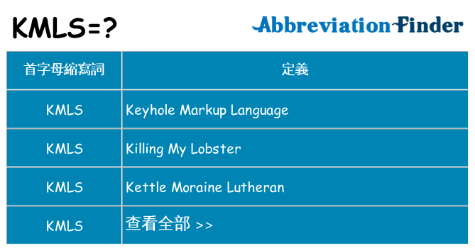 kmls 代表什麼