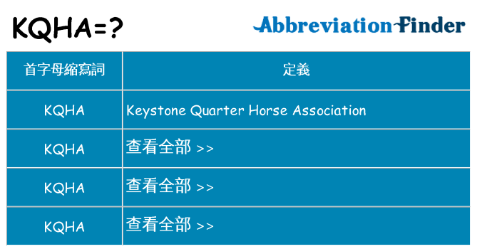 kqha 代表什麼