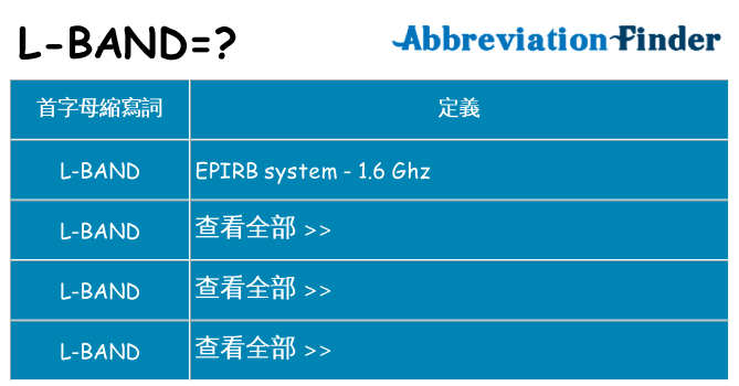 l-band 代表什麼