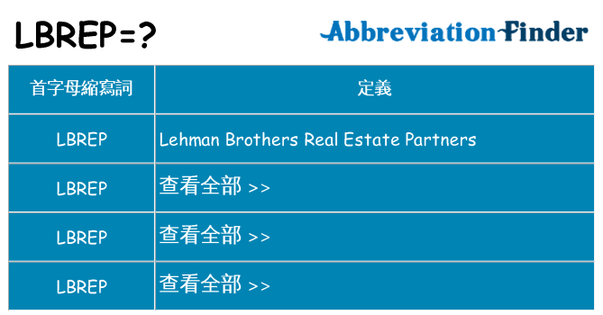 lbrep 代表什麼