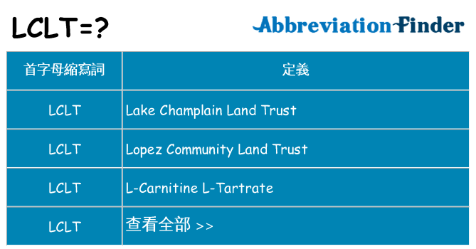 lclt 代表什麼