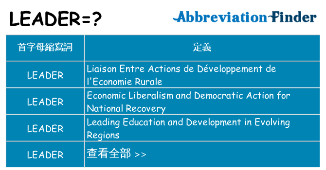 leader 代表什麼