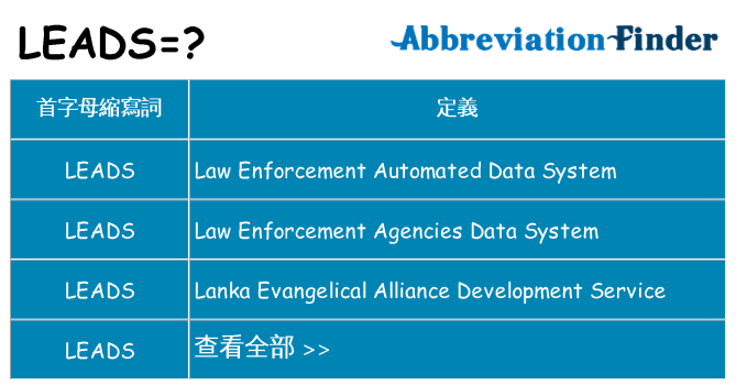 leads 代表什麼