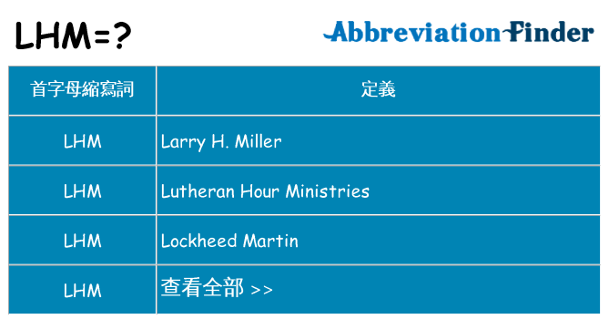 lhm 代表什麼