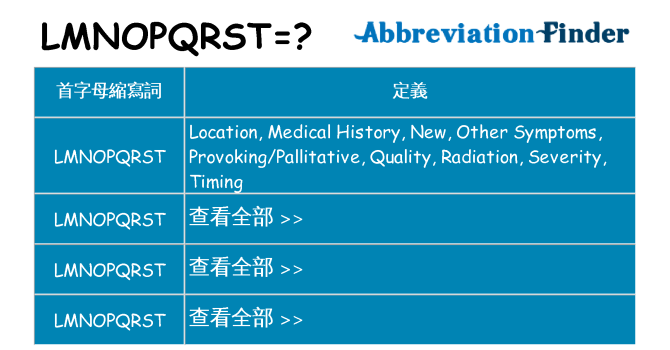 lmnopqrst 代表什麼
