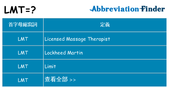 lmt 代表什麼