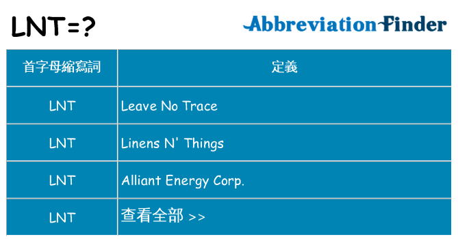lnt 代表什麼