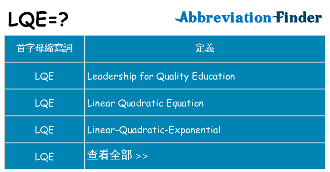 lqe 代表什麼