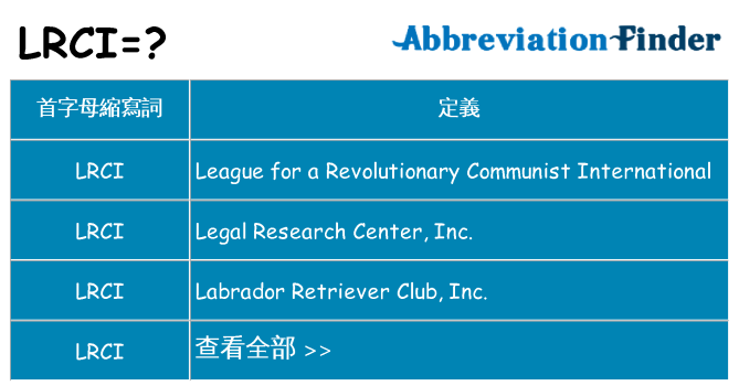 lrci 代表什麼