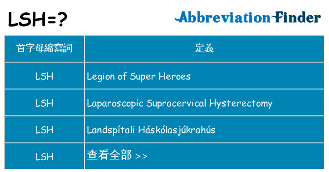 lsh 代表什麼