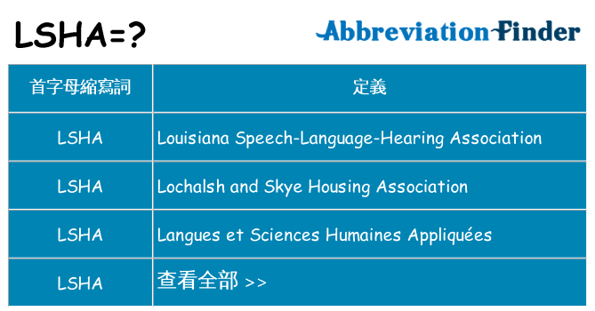 lsha 代表什麼