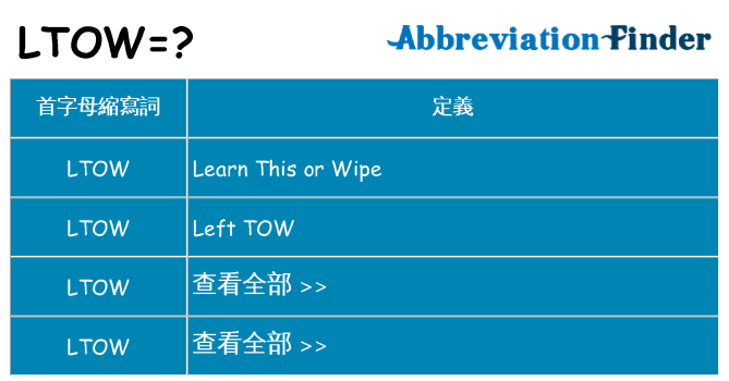 ltow 代表什麼