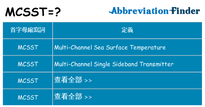 mcsst 代表什麼