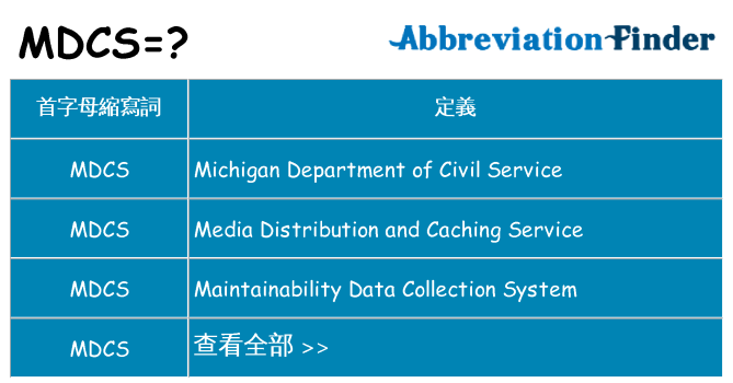 mdcs 代表什麼