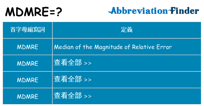 mdmre 代表什麼