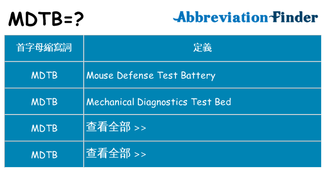mdtb 代表什麼