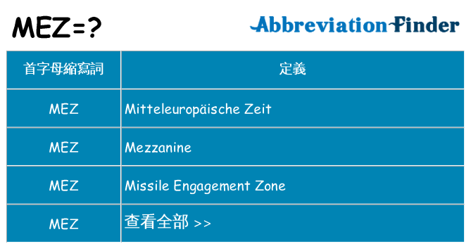 mez 代表什麼