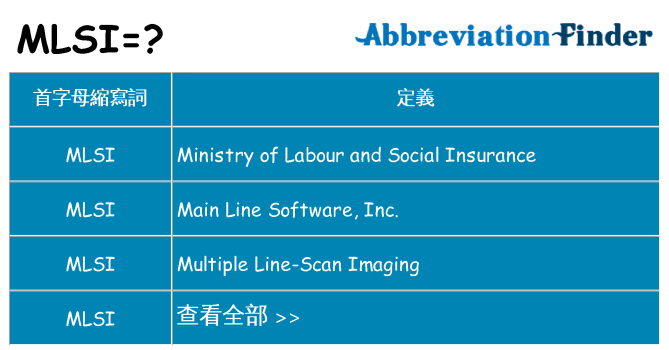 mlsi 代表什麼