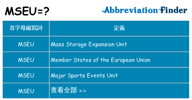 mseu 代表什麼