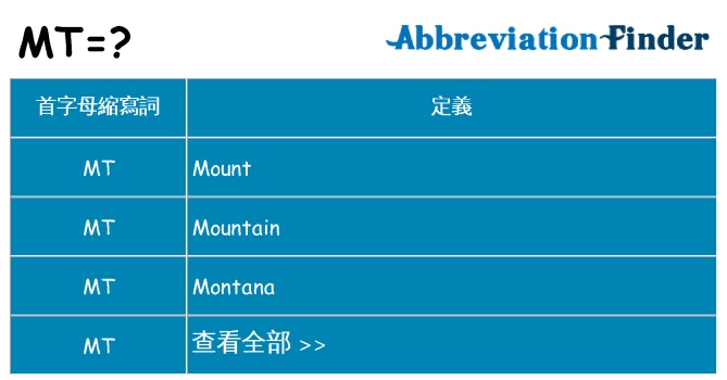 mt 代表什麼