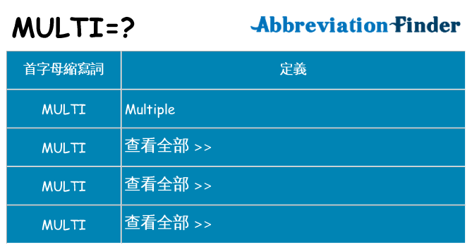 multi 代表什麼