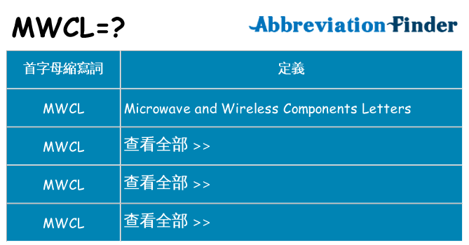 mwcl 代表什麼