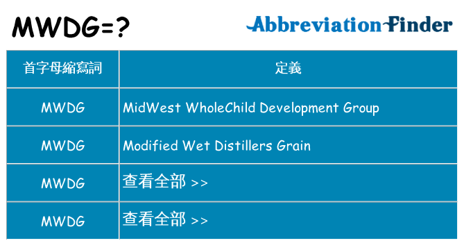 mwdg 代表什麼