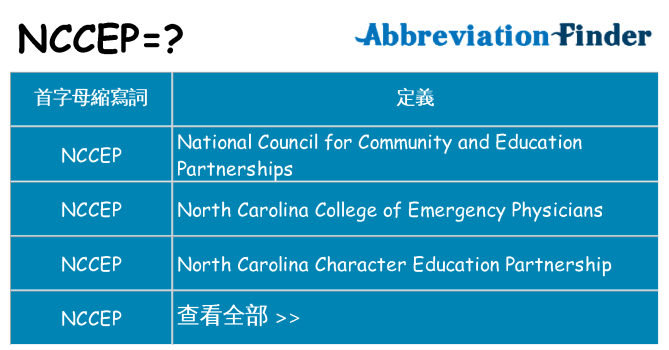 nccep 代表什麼