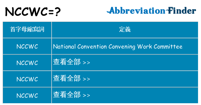 nccwc 代表什麼