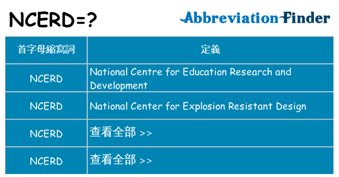 ncerd 代表什麼