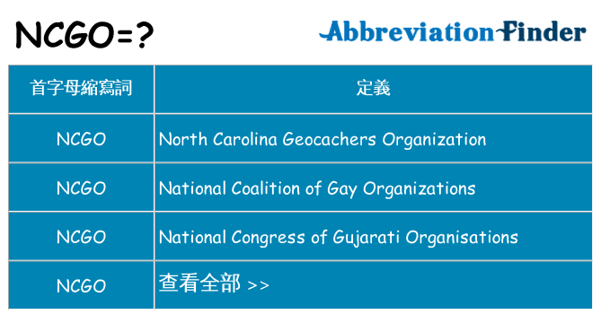 ncgo 代表什麼