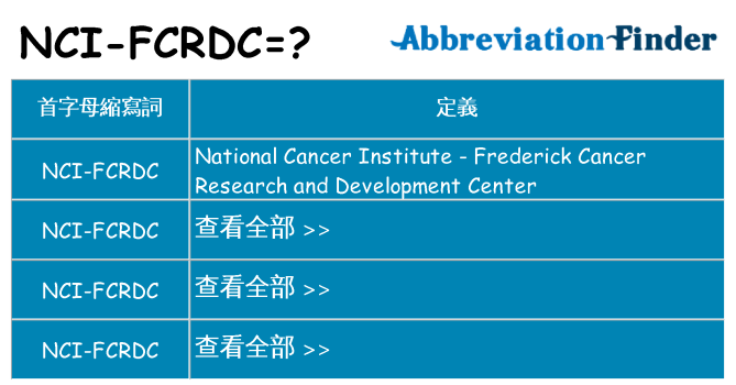 nci-fcrdc 代表什麼