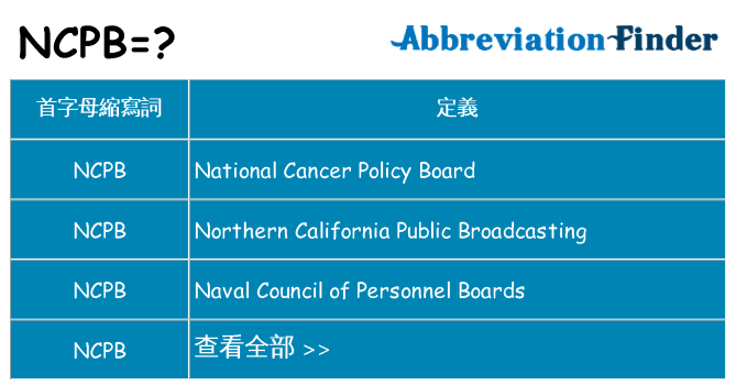 ncpb 代表什麼